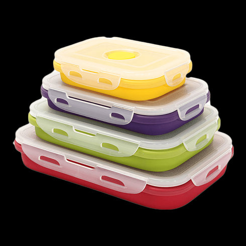 AussieSuperStore Homeware Supplies Reusable Collapsible Microwave Safe Silicone Food Storage Lunch Box Kitchen Containers Reusable Collapsible Microwave Safe Silicone Food Storage Lunch Box CBSILLUNCHBOX4SET